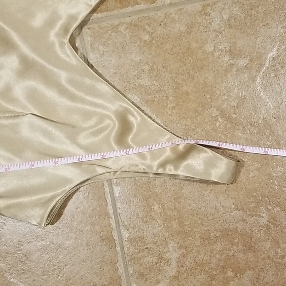 Smart Set shiny silky gold sleeveless zip up midi mini dress 7 - Picture 7 of 9